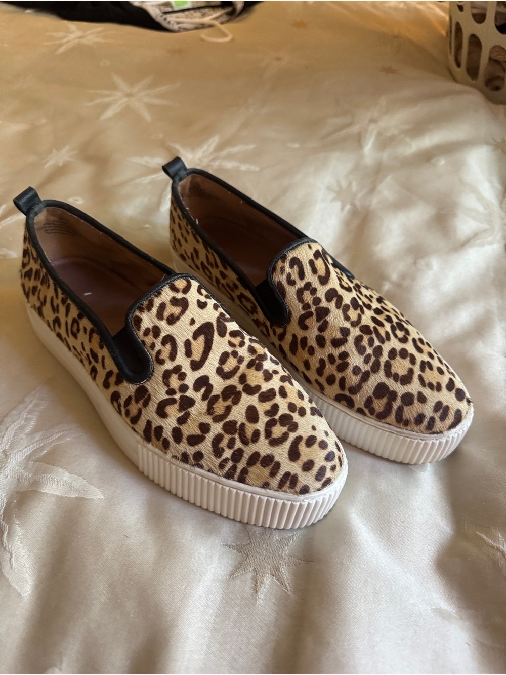 Halogen Leopard Print Slip-On Sneakers in Tan and Black